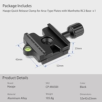 Amazon | Haoge クイックリリース QRクランプアダプター 変換器